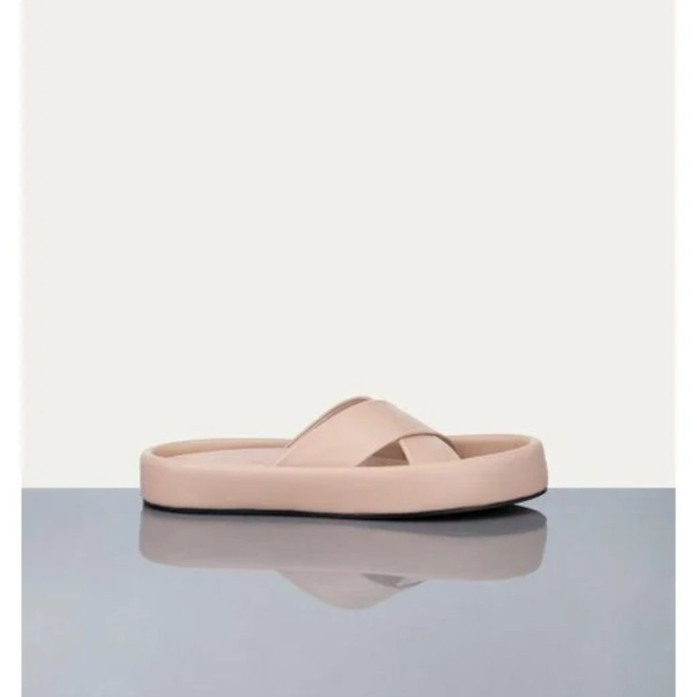 Frame Denim Blush Pink Platform Slide Sandals